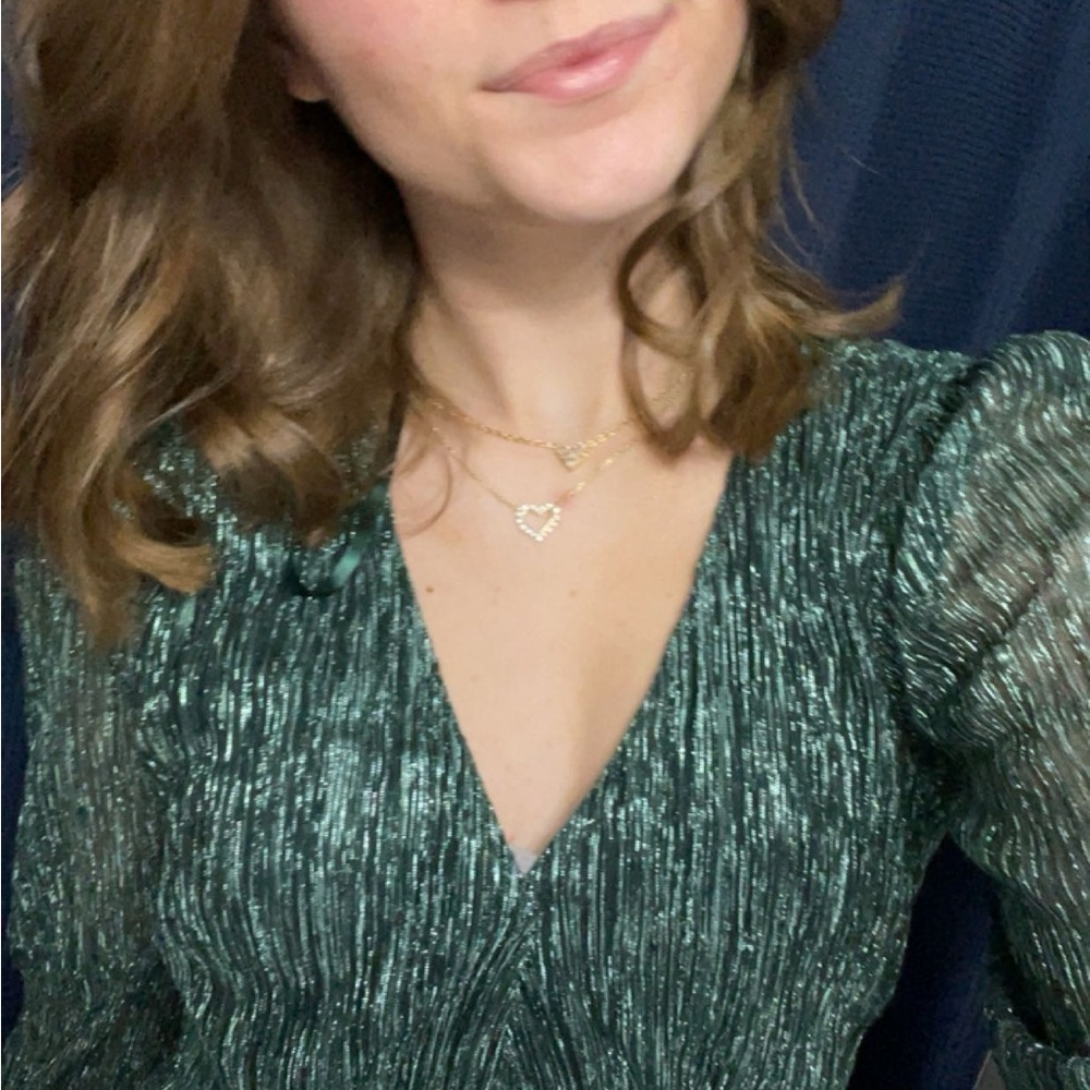 Trixxi Sparkling Teal Long Sleeve Dress - Picture 2 of 7